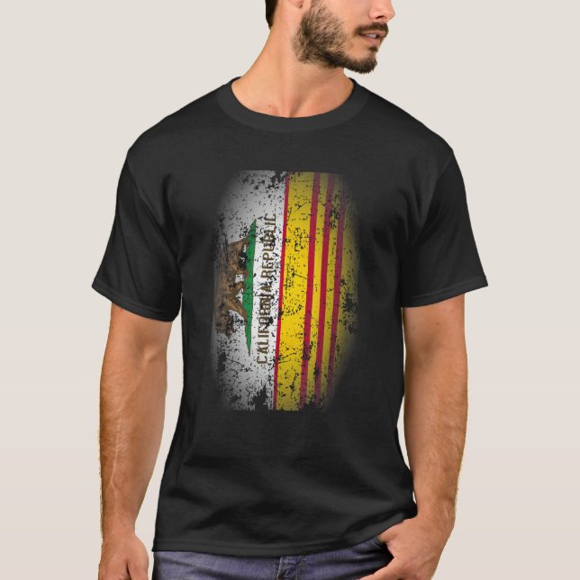 vietnamesische kalifornische Flagge Süd-Vietnam Am T-Shirt (Vorderseite)