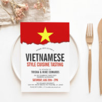 vietnamesische Küche | Party Flag Weißer Einladung