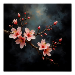 Vietnamesische Pfirsichblüten-Kunst Poster