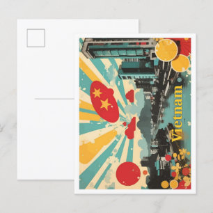 Vietnamesische Pop-Art-Reiseillustration Postkarte
