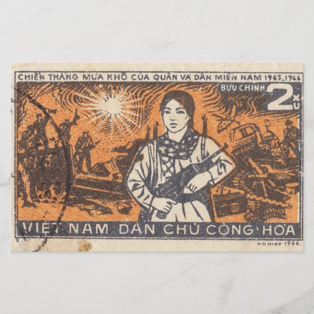 vietnamesische Portografie-Briefmarke mit einem be Briefpapier (Vorderseite)