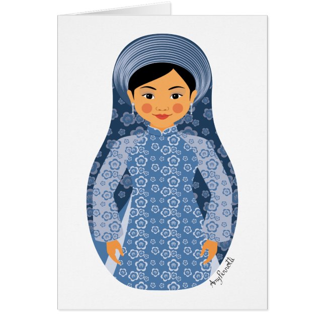 Vietnamesische Water Matryoshka Card (Vorne)
