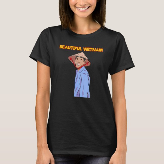 Vietnamesischer Bauer Rice Fields-Flag Viet P T-Shirt (Vorderseite)