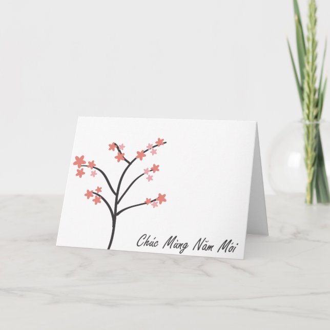 Vietnamesischer neues Jahr-Gruß Feiertagskarte (Vorderseite)