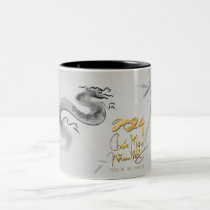 Vietnamesischer Originaldrache Jahr 2024 2TM2 Zweifarbige Tasse