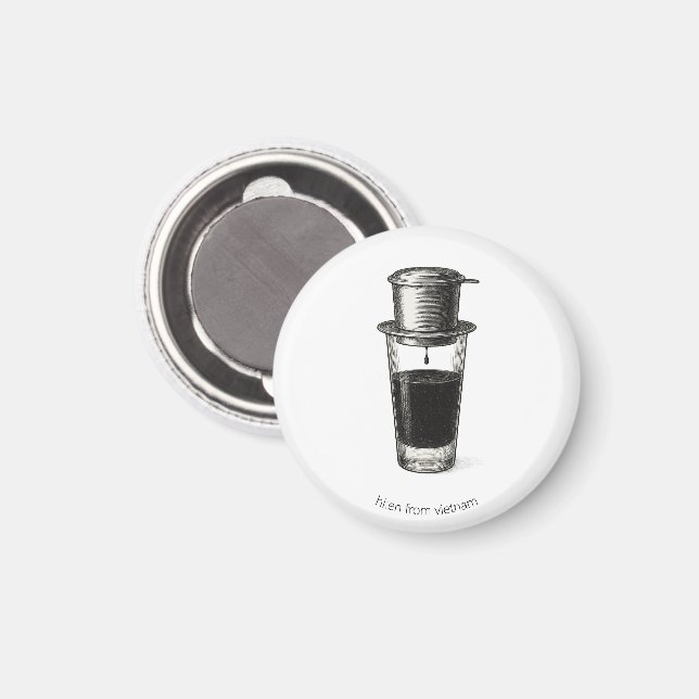 Vietnamesischer Phin-Kaffeemagnet  Magnet (Vorderseite/Rückseite)