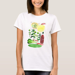 Vietnamesischer Reißepapier Rolls Recipe Watercolo T-Shirt