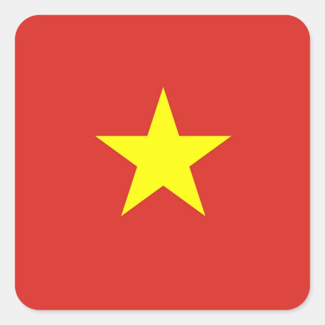 Vietnamesischer Star Quadratischer Aufkleber (Vorderseite)