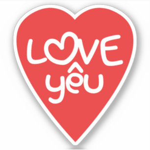 Vietnamesischer Valentine ♥ Liebe Yêu ♥ Aufkleber