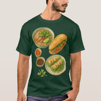 Vietnamesisches Essen Banh Mi und Pho-Suppe T-Shirt