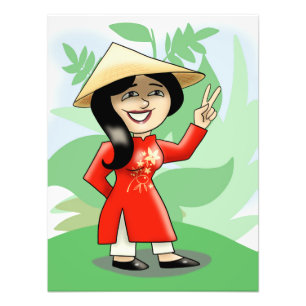 Vietnamesisches Mädchen in Ao Dai Fotodruck