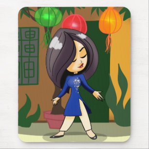 Vietnamesisches Mädchen in einem Ao Dai Mousepad