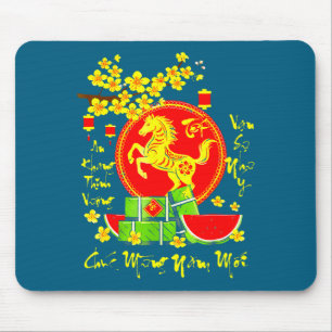 Vietnamesisches Mondneujahrs-Pferdekunstwerk Mousepad