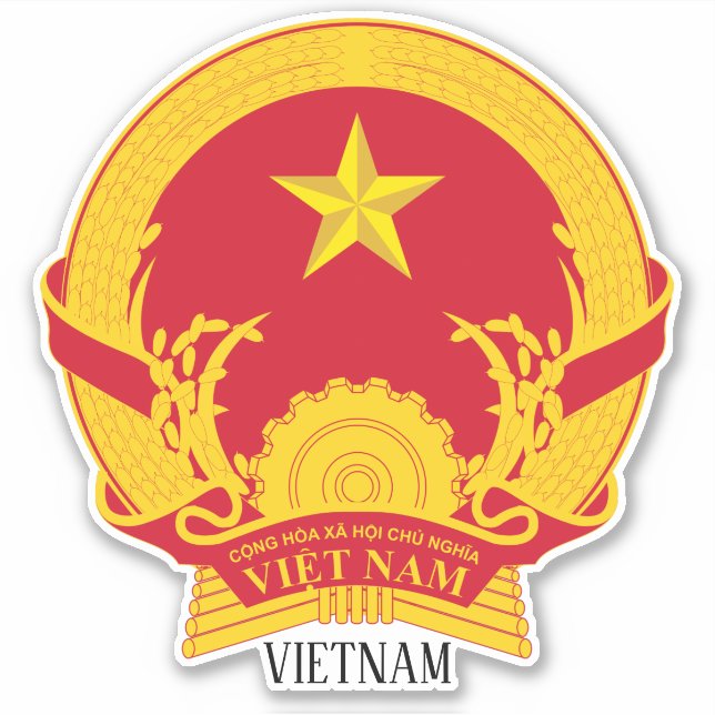 Vietnamesisches NationalEmblem Patriotic Aufkleber (Vorderseite)