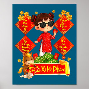 Vietnamesisches Neujahr 2026 Li Xi Me Bitte Tet-De Poster