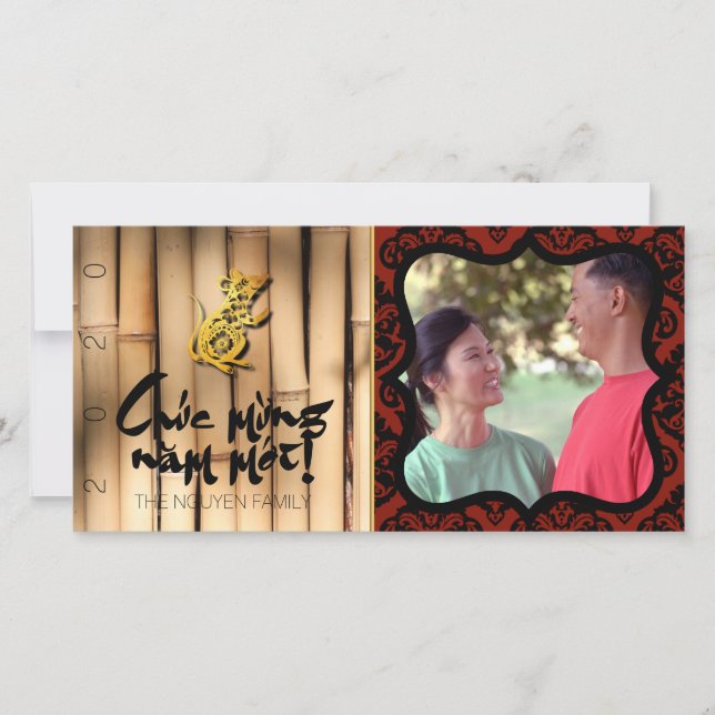 Vietnamesisches Neujahr Rat 2020 Familie Gruß TYC Dankeskarte (Vorderseite)