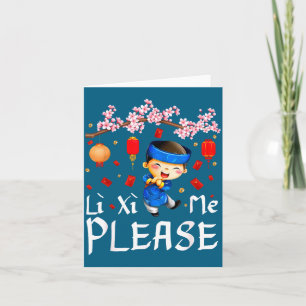 Vietnamesisches Neujahrsfest Li Xi Me Bitte Ao Dai Karte
