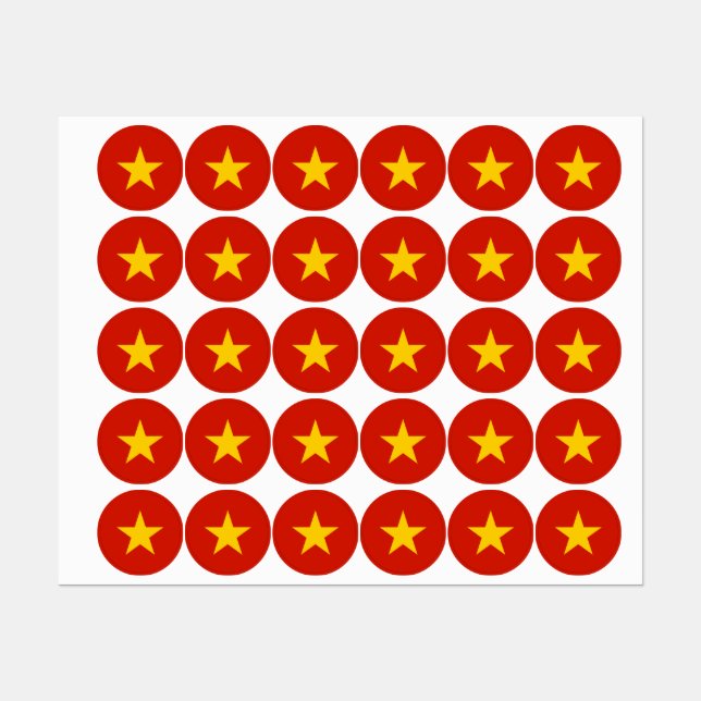 Vietnamflagge Etiketten (Blatt)