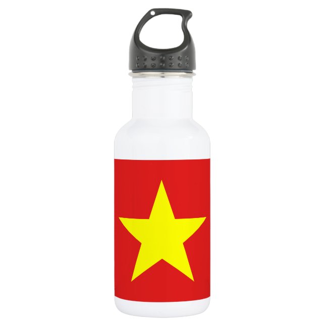 Vietnamflagge Gelbe Sterne Wasserflasche (Vorderseite)