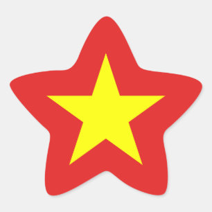 Vietnamflagge Gelber Star-Aufkleber Stern-Aufkleber