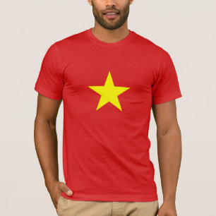 Vietnamflagge Gelber Star Roter T - Shirt