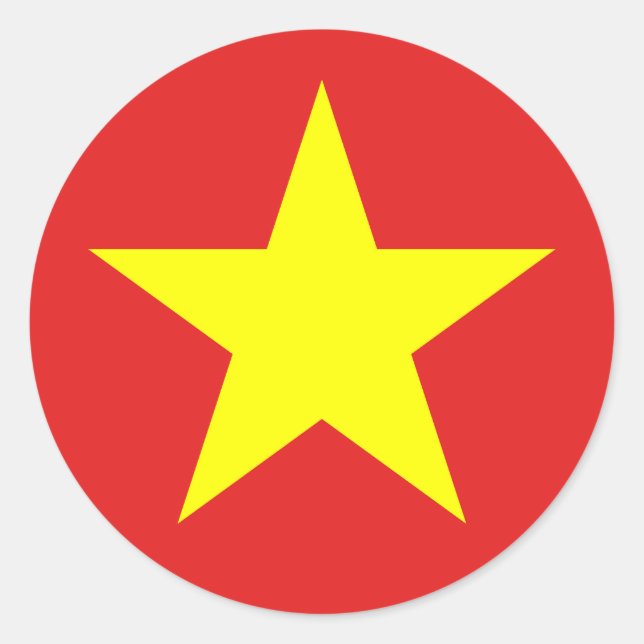 Vietnamflagge Gelber Star Round Aufkleber (Vorderseite)