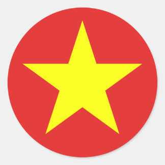 Vietnamflagge Gelber Star Round Aufkleber