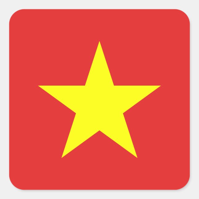 Vietnamflagge Gelber Star Square Aufkleber (Vorderseite)