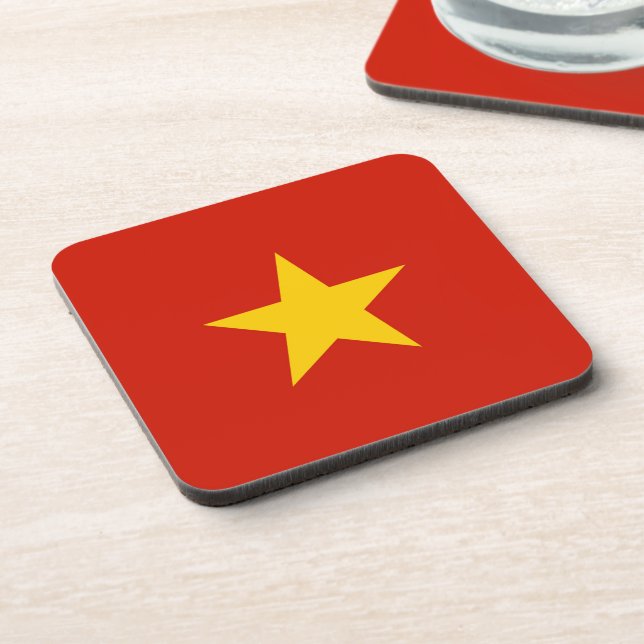 Vietnamflagge Getränkeuntersetzer (Linke Seite)