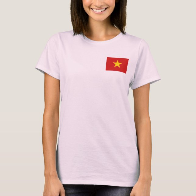 Vietnamflagge + Karte T - Shirt (Vorderseite)
