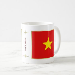 Vietnamflagge + Karte Tasse