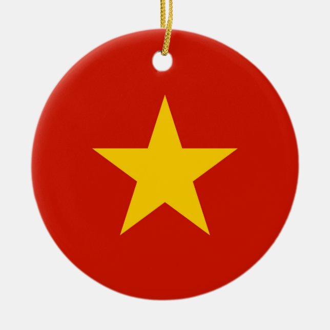 Vietnamflagge Keramik Ornament (Vorne)