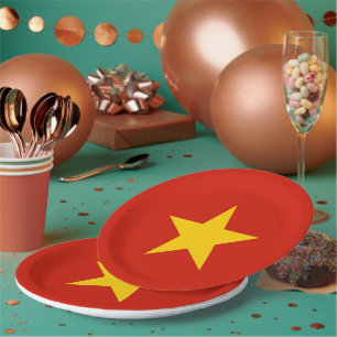Vietnamflagge Pappteller