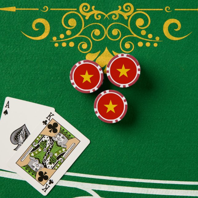 Vietnamflagge Pokerchips (Pokertisch (Stapel))