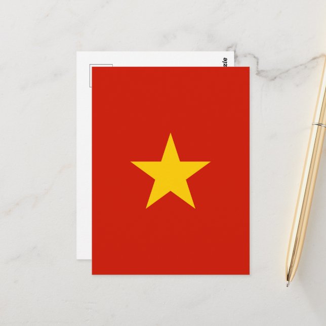 Vietnamflagge Postkarte (Vorderseite/Rückseite Beispiel)