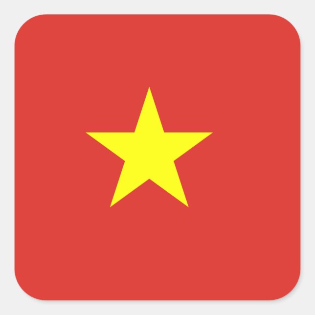 Vietnamflagge Quadratischer Aufkleber (Vorderseite)
