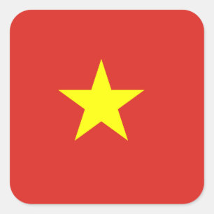 Vietnamflagge Quadratischer Aufkleber
