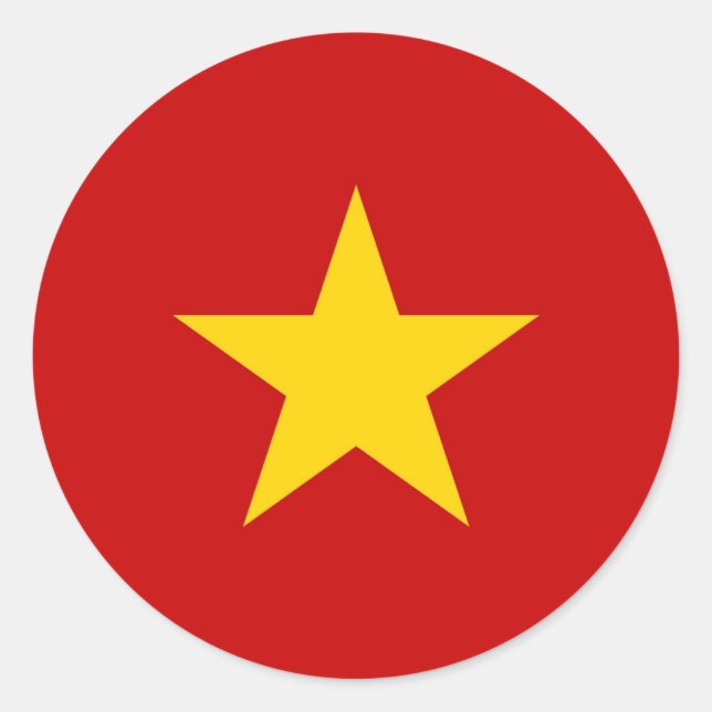 Vietnamflagge Runder Aufkleber (Vorderseite)