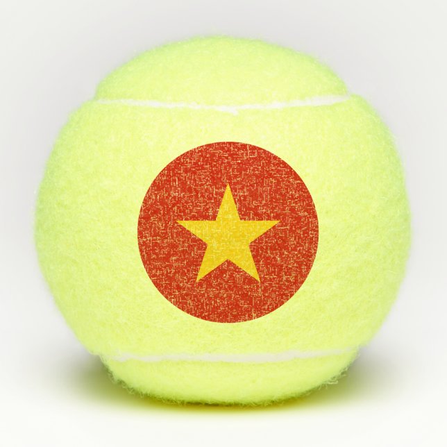 Vietnamflagge Tennisbälle (Vorderseite)