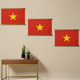 Vietnamflagge Wandteppich Mit Holzrahmen