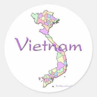 Vietnamkarte Runder Aufkleber