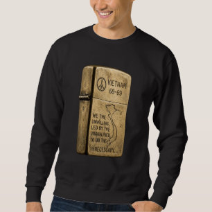 Vietnamkrieg 68-69 Gravur-Messing-Feuerzeug Grafik Sweatshirt