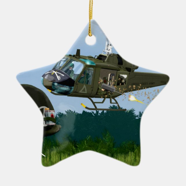 Vietnamkrieg Bell Huey. Keramikornament (Vorne)