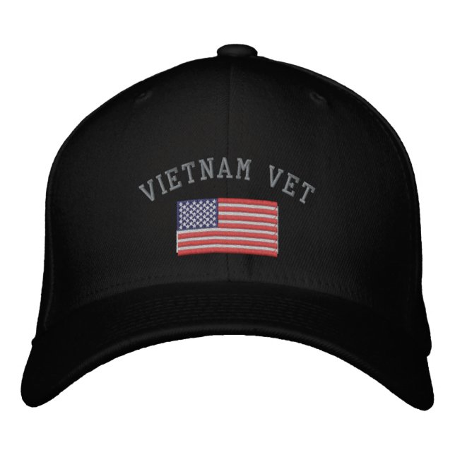 Vietnamkrieg mit amerikanischer Flagge Bestickte Kappe (Vorderseite)