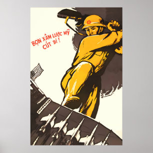 Vietnamkrieg Propagandaplakat 1966 Anti-US-Druck Poster