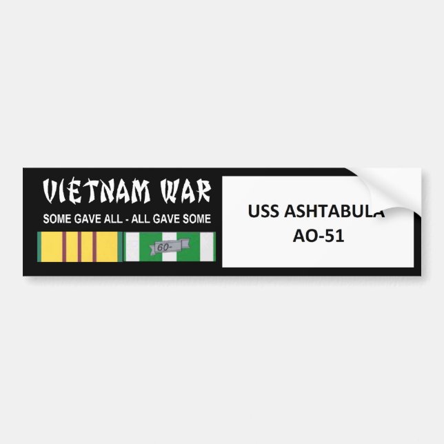 VIETNAMKRIEG-VETERAN USSS ASHTABULA AUTOAUFKLEBER (Vorne)