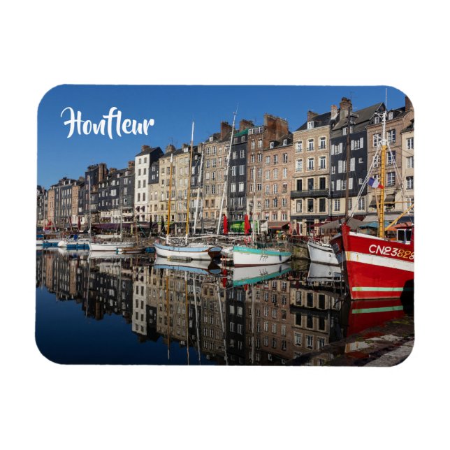 Vieux Bassin, (Old Harbour) Honfleur, Frankreich Magnet (Horizontal)