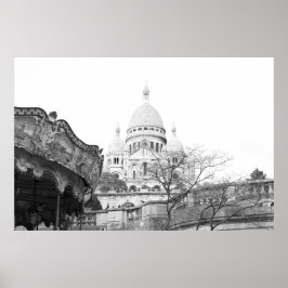 Vieux carrousel Sacré-Coeur de Montmartre Paris Poster