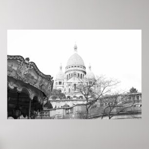 Vieux carrousel Sacré-Coeur de Montmartre Paris Poster