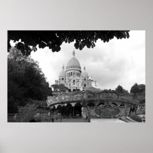 Vieux carrousel Sacré-Cœur de Montmartre Paris Poster